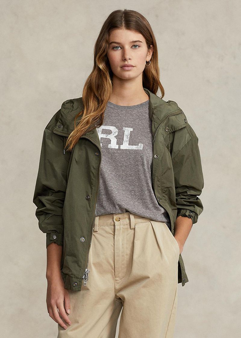 Chaqueta Polo Ralph Lauren Mujer Water-Resistant Sin Capucha Windbreaker Chile Verde Oliva DWOIR-4652